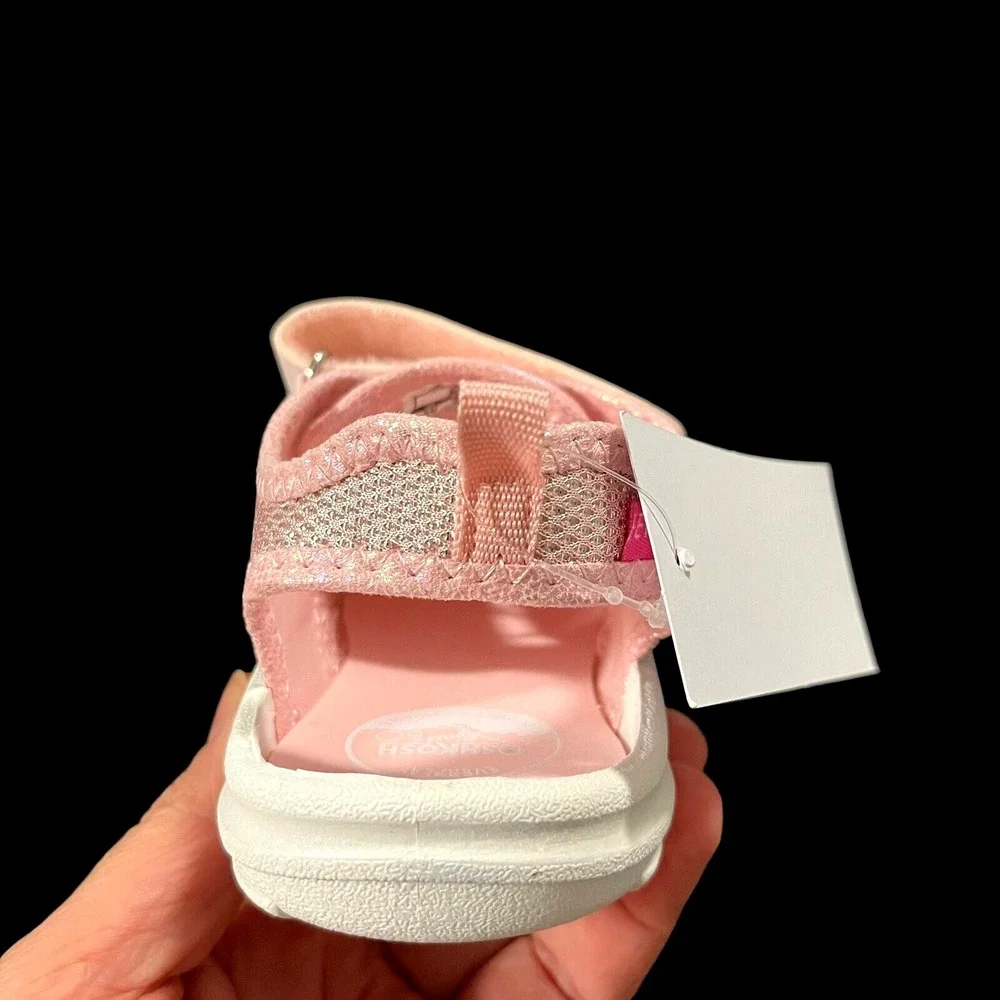 OshKosh Toddler Girls Fisherman Sandal Sz 9 Light Pink Washable Closed Toe Shoes